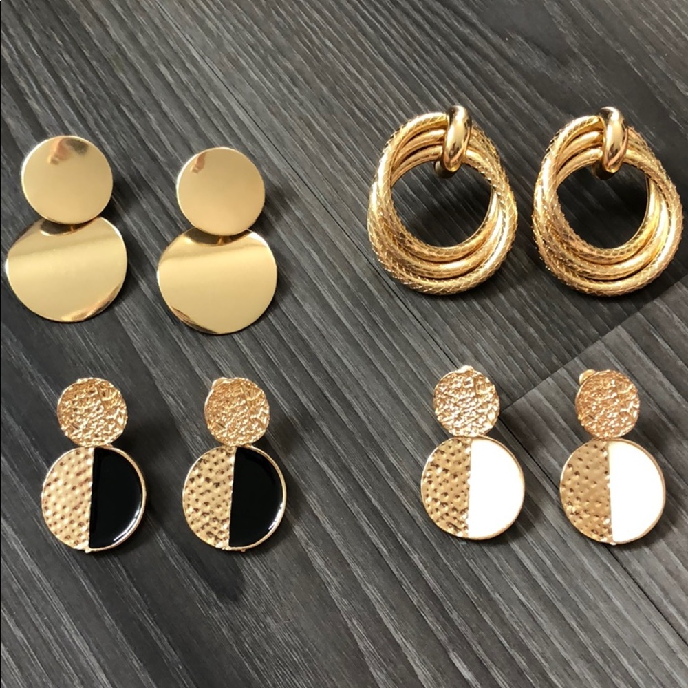 Set of new trendy gold earrings - Picture 7 of 11